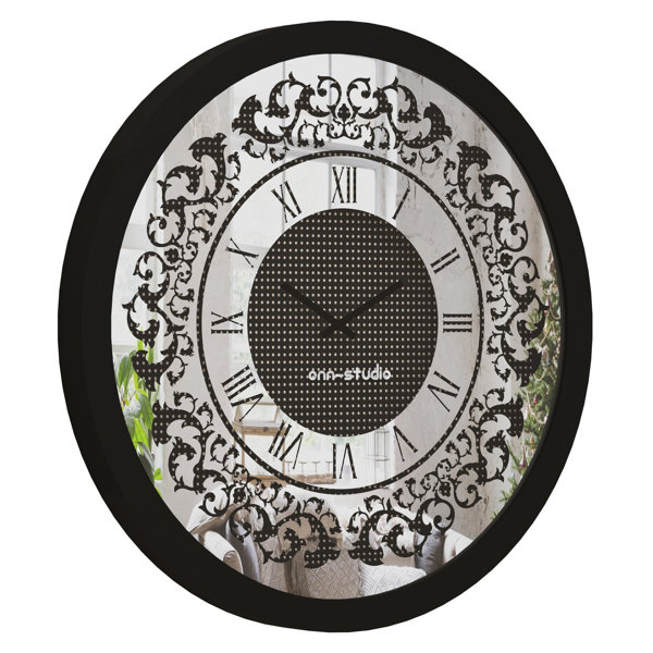 Onn Studio Rhinestone Round Wood Wall Clock Wayfair.co.uk
